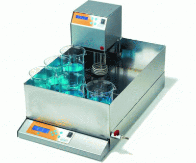 Bath with Immersion Thermostat and Multiplace Magnetic Stirrer
