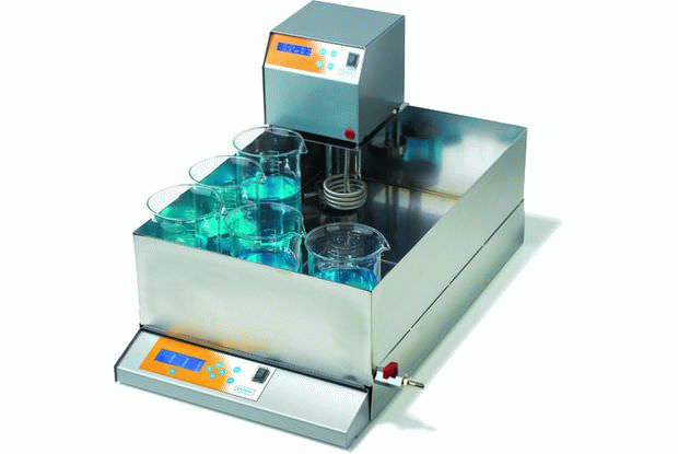 Bath with Immersion Thermostat and Multiplace Magnetic Stirrer